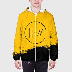 Куртка с капюшоном мужская 21 Pilots: Yellow Logo, цвет: 3D-белый — фото 2