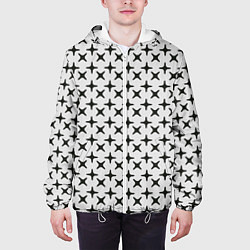 Куртка с капюшоном мужская Геометрические крестики, цвет: 3D-белый — фото 2