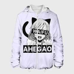 Куртка с капюшоном мужская Ahegao Waifu, цвет: 3D-белый