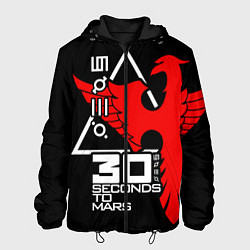 Куртка с капюшоном мужская 30 Seconds to Mars, цвет: 3D-черный