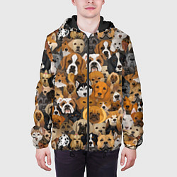 Куртка с капюшоном мужская Породы собак, цвет: 3D-черный — фото 2