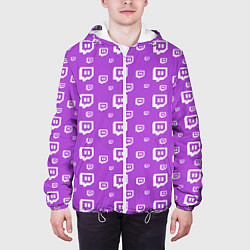 Куртка с капюшоном мужская Twitch: Violet Pattern, цвет: 3D-белый — фото 2