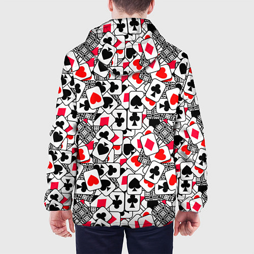 Мужская куртка Игральные карты - тузы / 3D-Черный – фото 4