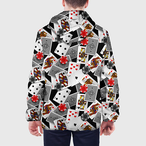 Мужская куртка Игральные карты и фишки / 3D-Черный – фото 4
