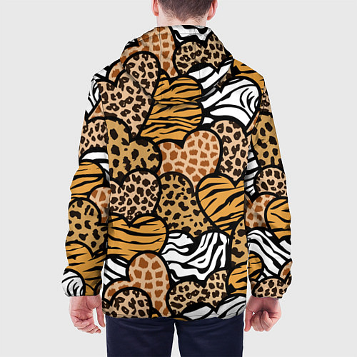 Мужская куртка Сердца из шкур африканских животных / 3D-Черный – фото 4