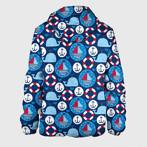 Мужская куртка Киты и яхты / 3D-Белый – фото 2