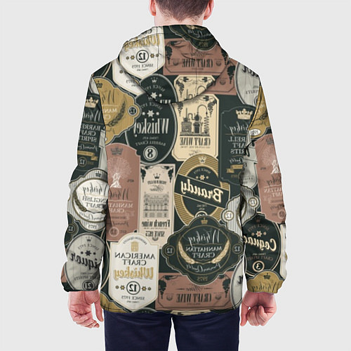 Мужская куртка Этикетки мира Виски / 3D-Черный – фото 4