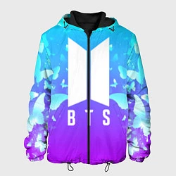 Куртка с капюшоном мужская BTS: Violet Butterflies, цвет: 3D-черный
