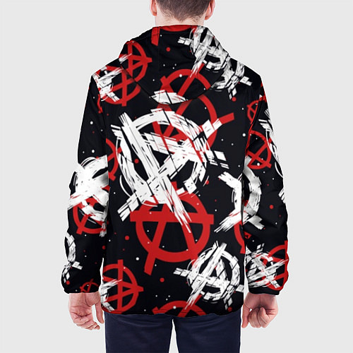 Мужская куртка Анархия - паттерн / 3D-Черный – фото 4