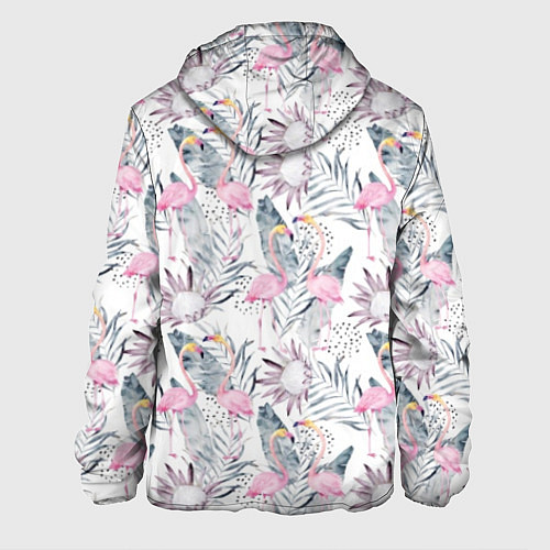 Мужская куртка Тропические фламинго / 3D-Белый – фото 2