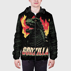 Куртка с капюшоном мужская Flame Godzilla, цвет: 3D-черный — фото 2