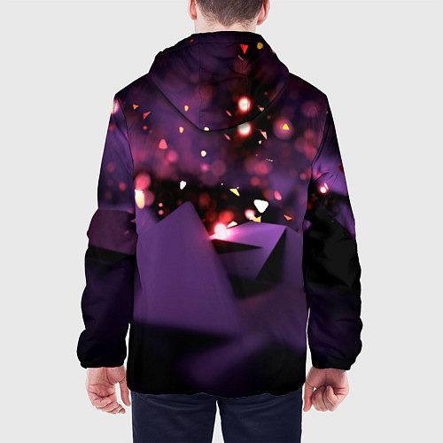 Мужская куртка Фиолетовая абстракция с блестками / 3D-Черный – фото 4