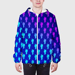 Куртка с капюшоном мужская Billie Eilish: Violet Pattern, цвет: 3D-белый — фото 2