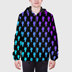 Куртка с капюшоном мужская Billie Eilish: Neon Pattern, цвет: 3D-черный — фото 2