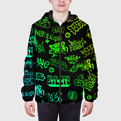 Куртка с капюшоном мужская BILLIE EILISH: Grunge Graffiti, цвет: 3D-черный — фото 2