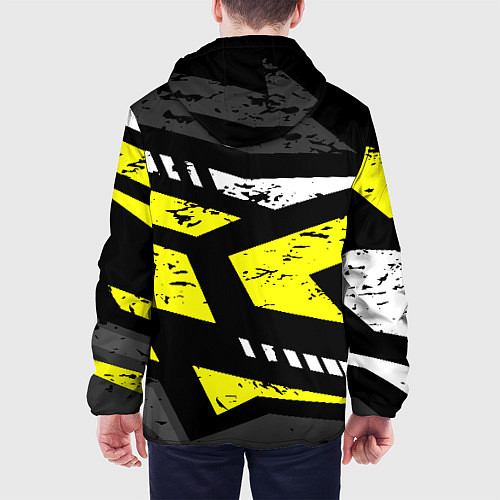 Мужская куртка Black yellow abstract sport style / 3D-Черный – фото 4