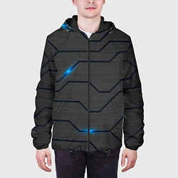 Куртка с капюшоном мужская Led подсветка, цвет: 3D-черный — фото 2