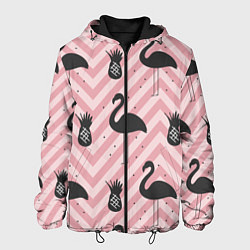 Мужская куртка Черный фламинго арт