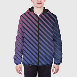 Куртка с капюшоном мужская Геометрические лучи, цвет: 3D-черный — фото 2