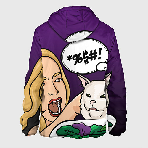 Мужская куртка Woman yelling at a cat / 3D-Белый – фото 2