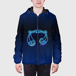 Куртка с капюшоном мужская Знаки Зодиака Весы, цвет: 3D-черный — фото 2