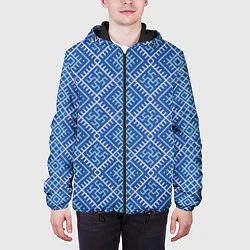 Куртка с капюшоном мужская Славянский орнамент, цвет: 3D-черный — фото 2