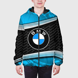 Куртка с капюшоном мужская BMW, цвет: 3D-черный — фото 2