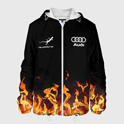Куртка с капюшоном мужская Audi Ауди, цвет: 3D-белый