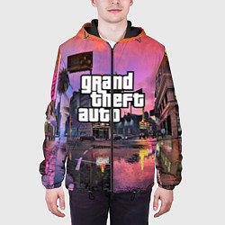 Куртка с капюшоном мужская GTA VI, цвет: 3D-черный — фото 2