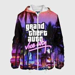 Куртка с капюшоном мужская Grand Theft Auto Vice City, цвет: 3D-белый