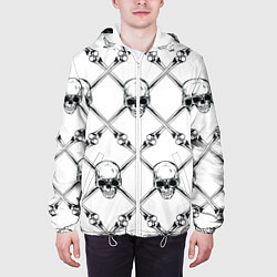 Куртка с капюшоном мужская Череп и кости, цвет: 3D-белый — фото 2
