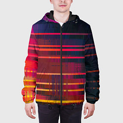 Куртка с капюшоном мужская Glitch of gradient, цвет: 3D-черный — фото 2