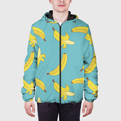 Куртка с капюшоном мужская Банановый дождь, цвет: 3D-черный — фото 2