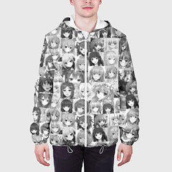 Куртка с капюшоном мужская Аниме девушки, цвет: 3D-белый — фото 2
