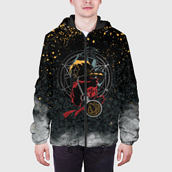 Куртка с капюшоном мужская Стальной алхимик, цвет: 3D-черный — фото 2