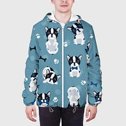 Куртка с капюшоном мужская Собачки, цвет: 3D-белый — фото 2