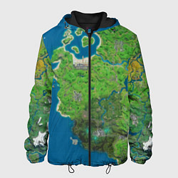 Куртка с капюшоном мужская Fortnite карта, цвет: 3D-черный