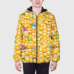 Куртка с капюшоном мужская Смайлики Emoji, цвет: 3D-черный — фото 2