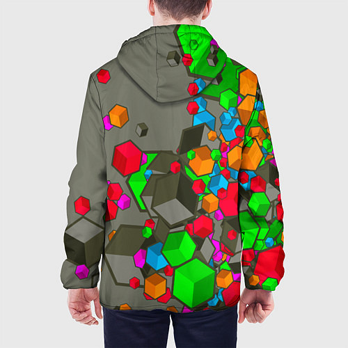 Мужская куртка Кубики / 3D-Черный – фото 4
