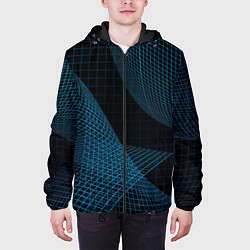 Куртка с капюшоном мужская Сетка, цвет: 3D-черный — фото 2