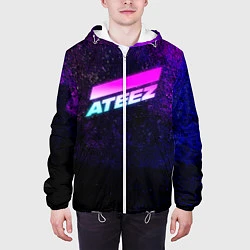 Куртка с капюшоном мужская ATEEZ neon, цвет: 3D-белый — фото 2