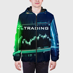 Куртка с капюшоном мужская Трейдинг 07, цвет: 3D-черный — фото 2