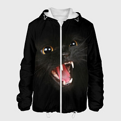 Куртка с капюшоном мужская Злой Котик, цвет: 3D-белый