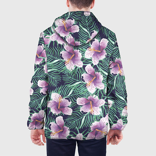 Мужская куртка Тропический цветок / 3D-Черный – фото 4