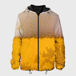 Куртка с капюшоном мужская Пиво, цвет: 3D-черный