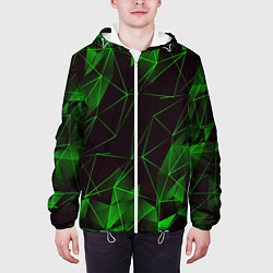 Куртка с капюшоном мужская GREEN STRIPES, цвет: 3D-белый — фото 2