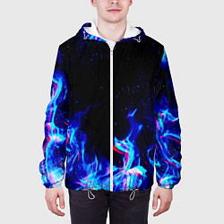 Куртка с капюшоном мужская СИНИЙ ОГОНЬ ГЛИТЧ, цвет: 3D-белый — фото 2
