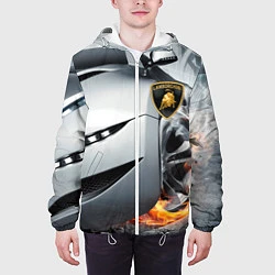 Куртка с капюшоном мужская Lamborghini, цвет: 3D-белый — фото 2