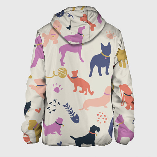 Мужская куртка Домашние животные паттерн / 3D-Черный – фото 2