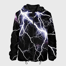 Куртка с капюшоном мужская Молния, цвет: 3D-черный